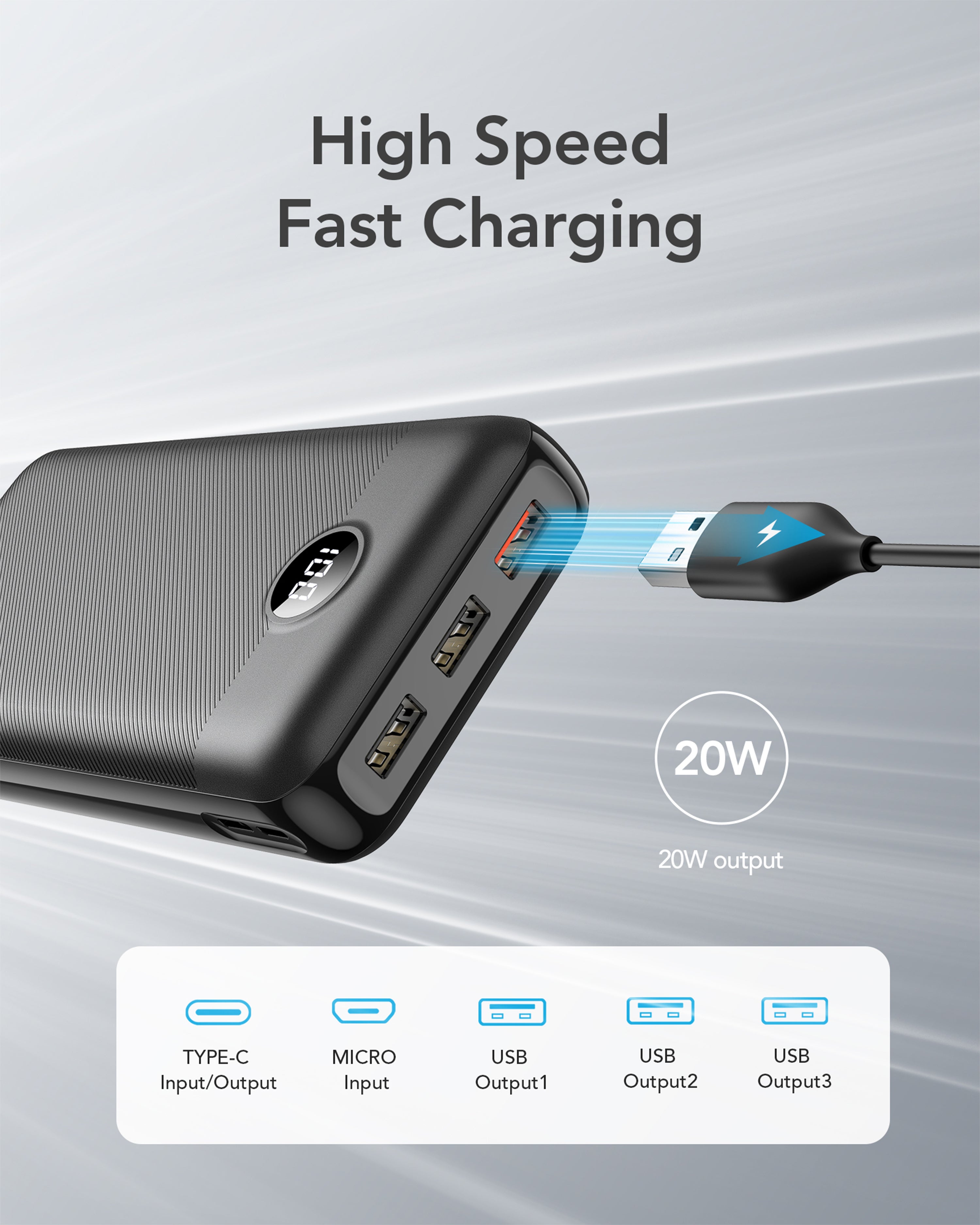 L30S 30000mAh Power Bank with Digital Display