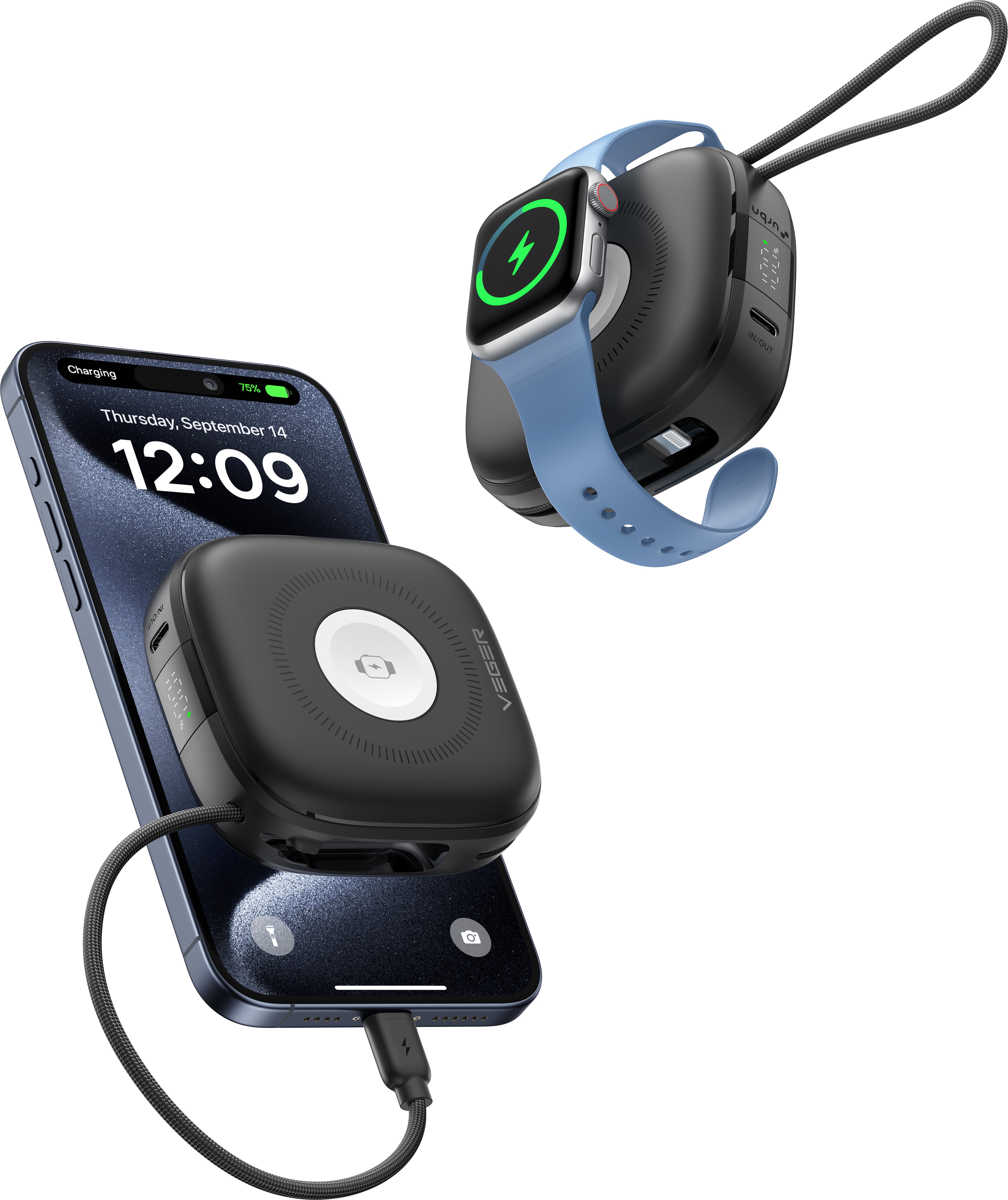 MagCore 3-in-1 magnetische kabellose 10000 mAh PD 22,5 W Schnelllade-Powerbank