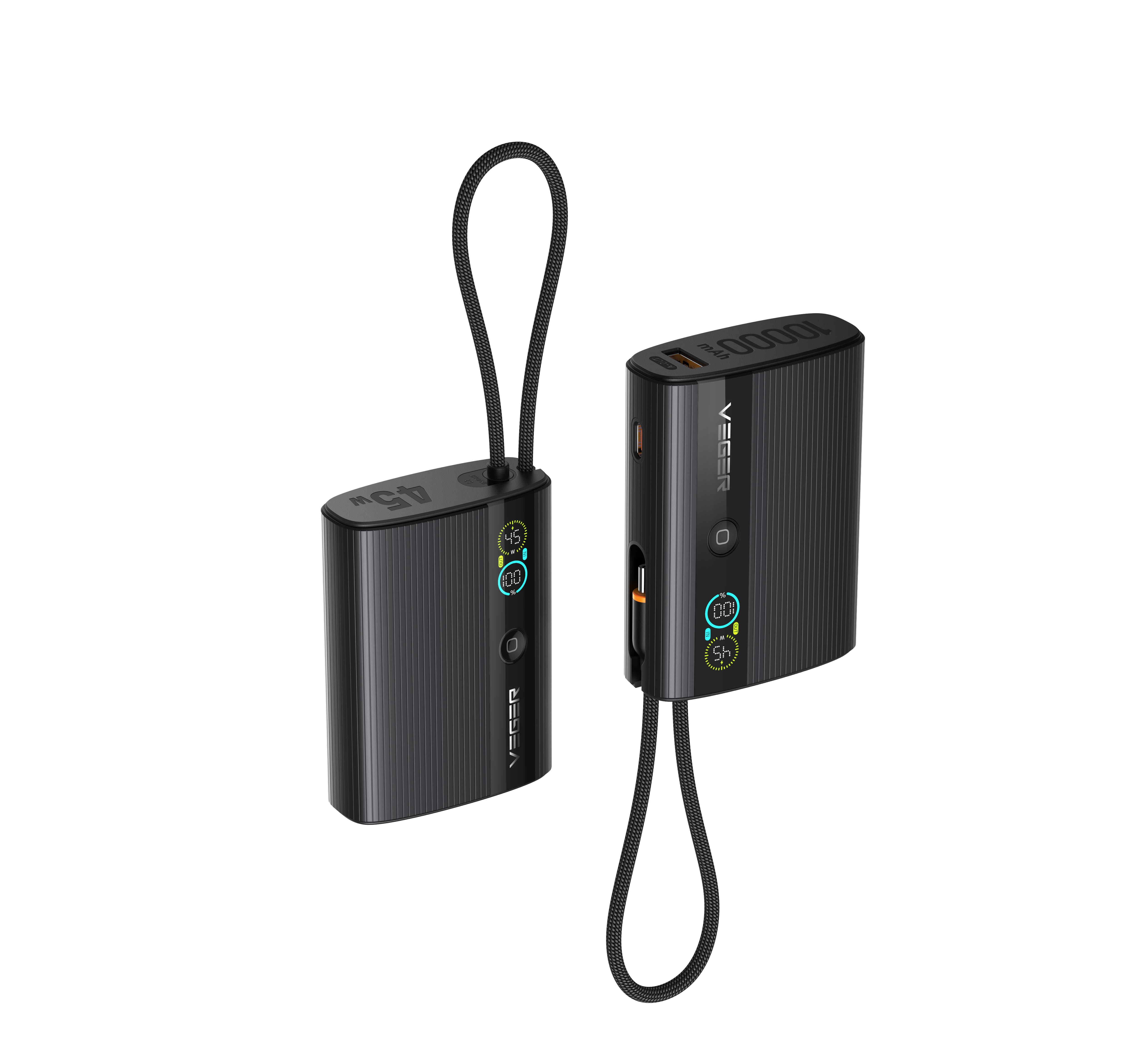 PocketPower 10 10,000mAh 45W Fast-Charging Power Bank with Built-In USB-C Cable