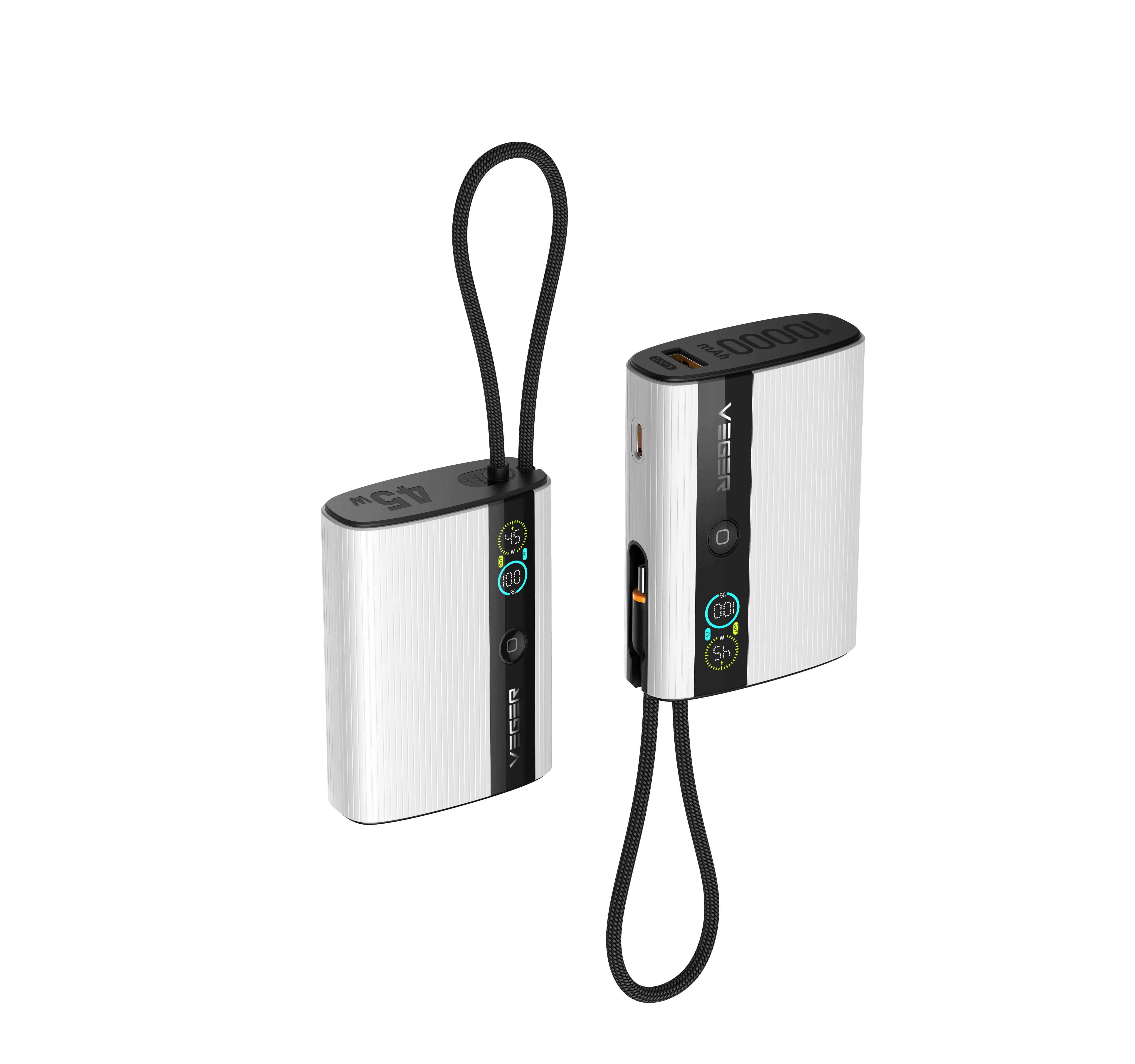 PocketPower 10 10,000mAh 45W Fast-Charging Power Bank with Built-In USB-C Cable