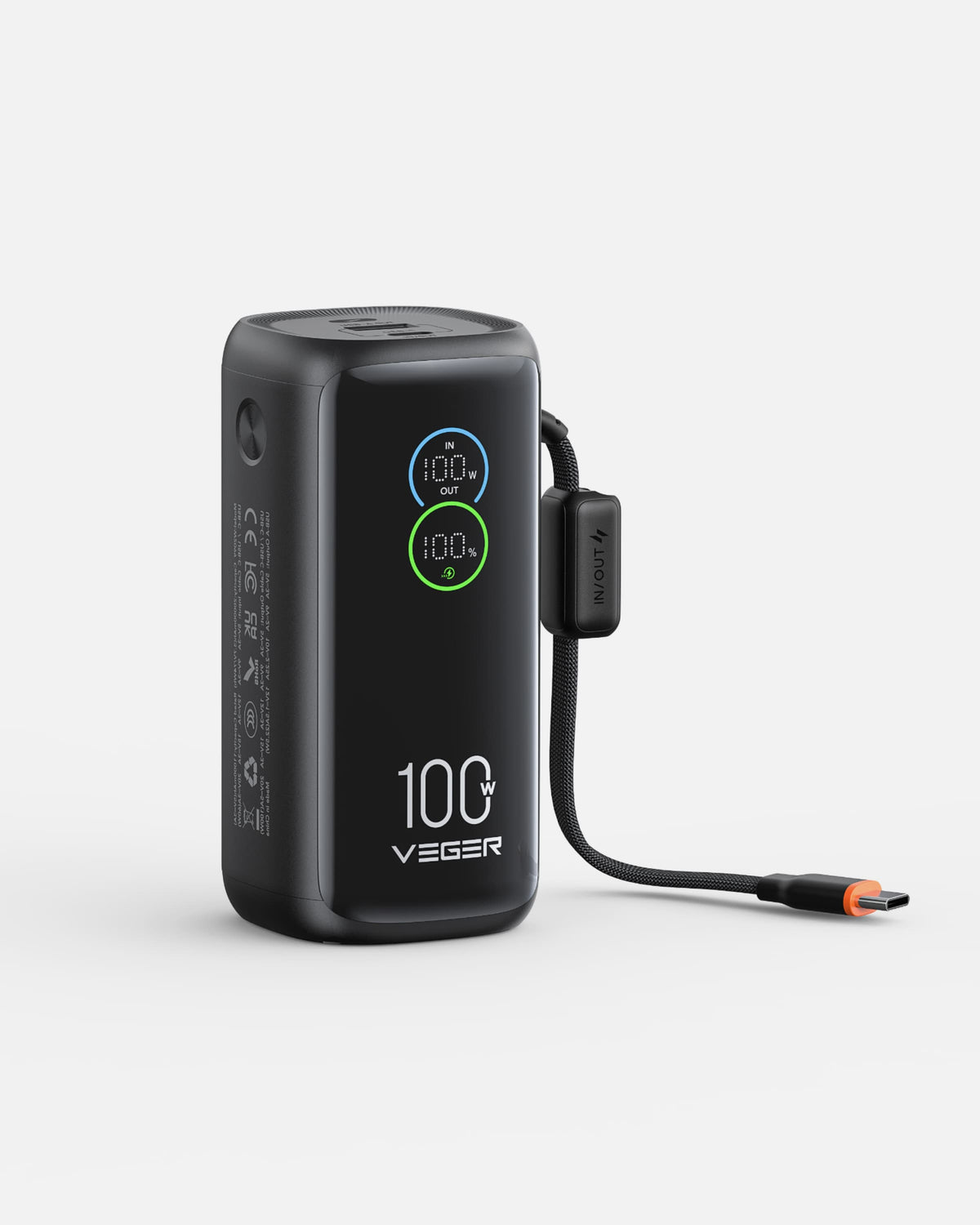 PowerCAN® 20000mAh 100W Laptop Power Bank with Built-in USB-C Cable & LED Display