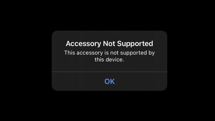 This accessory is not supported by this iPhone