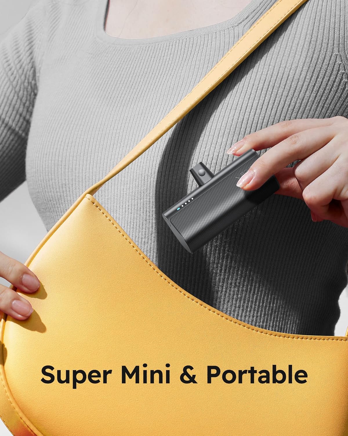 W0556 Cordless Mini Power Bank, 5000mAh 20W PD Fast Charging, Compatible with Android