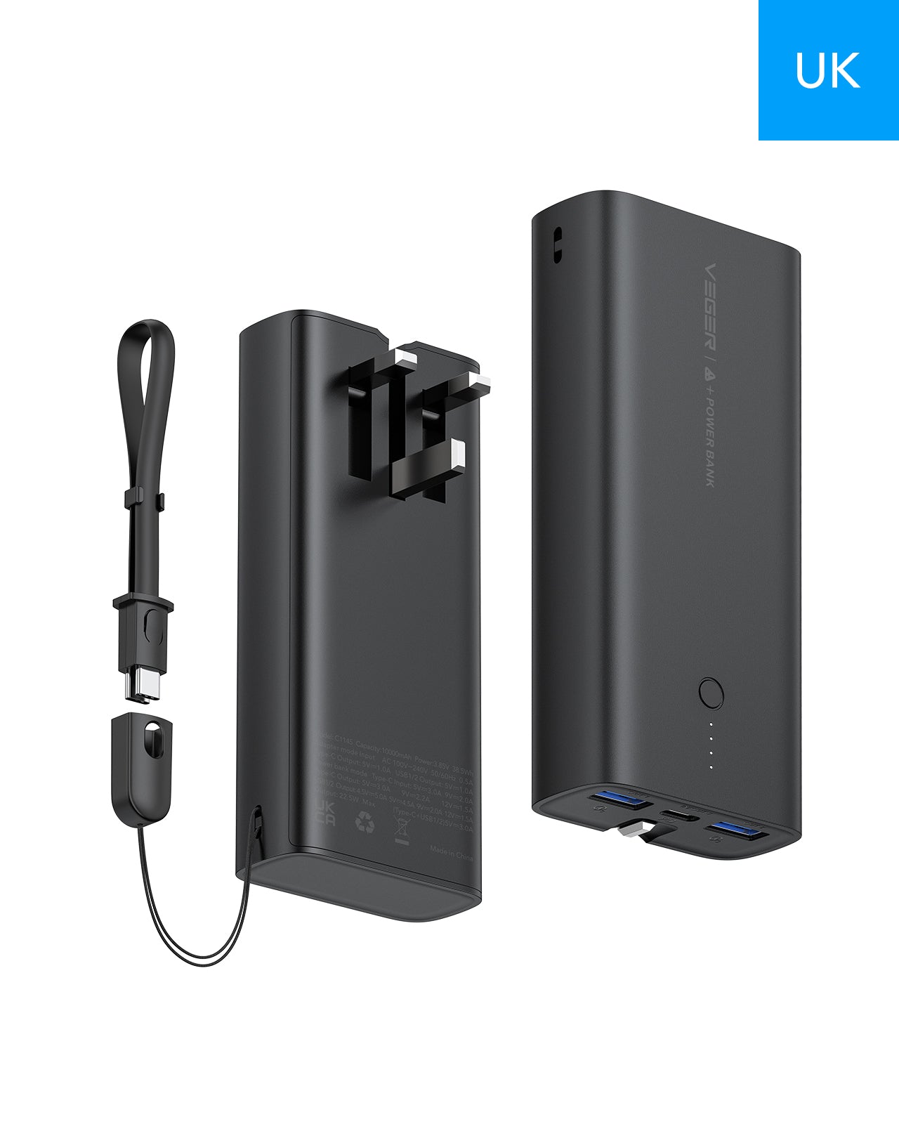 VEGER, 30000mAh bateria externa powerbank con pantalla LED (2023) —  BigTravelMarkt