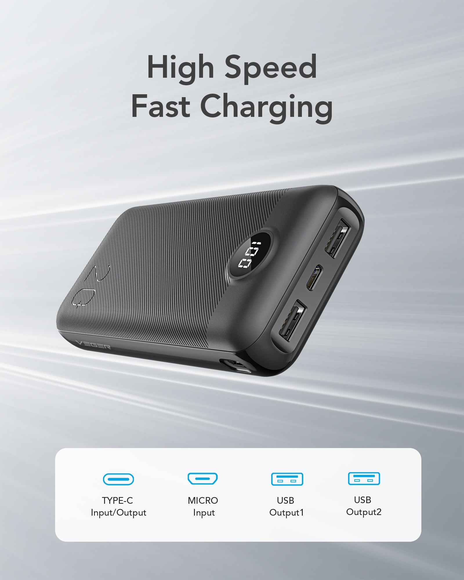 high speed fast charging power bank