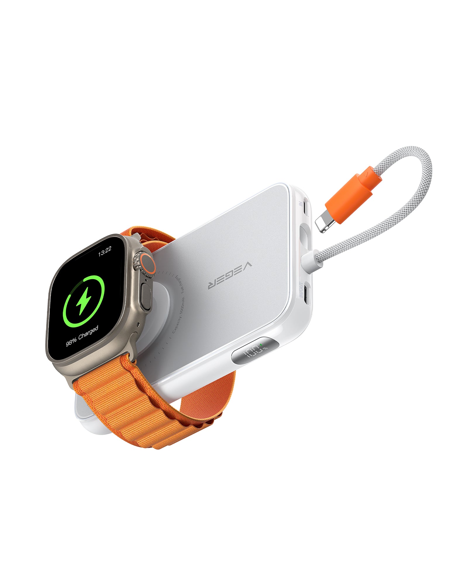 5,000mAh Portable Charger for iPhone with Built in Cable