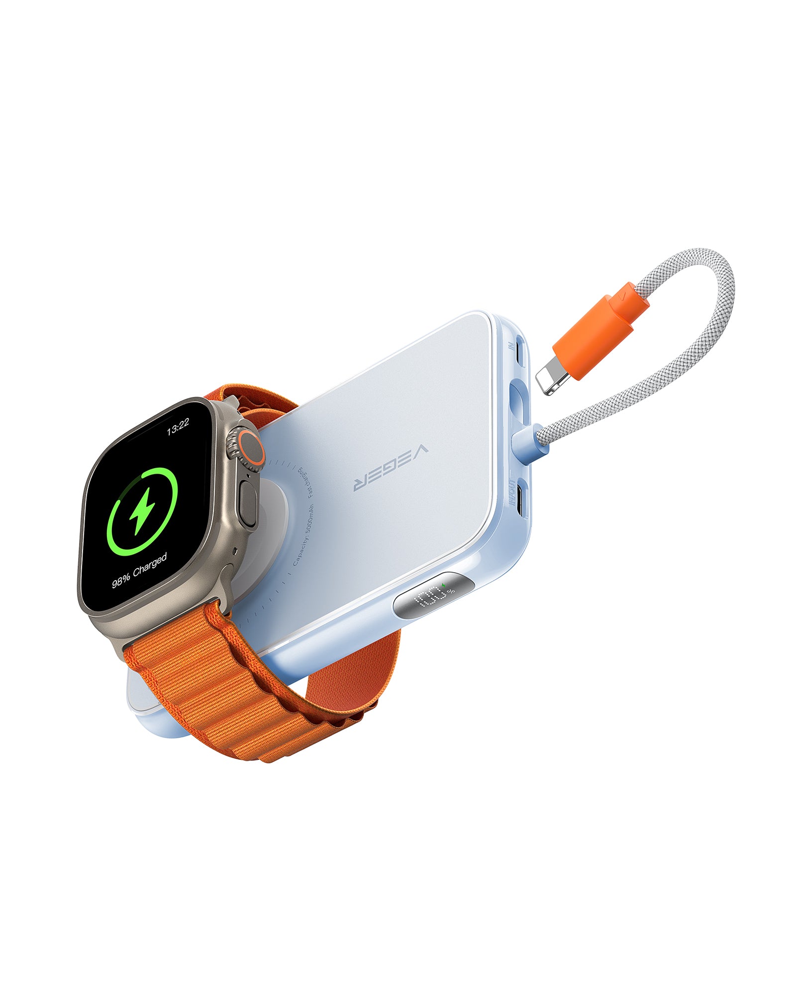 5,000mAh Portable Charger for iPhone with Built in Cable