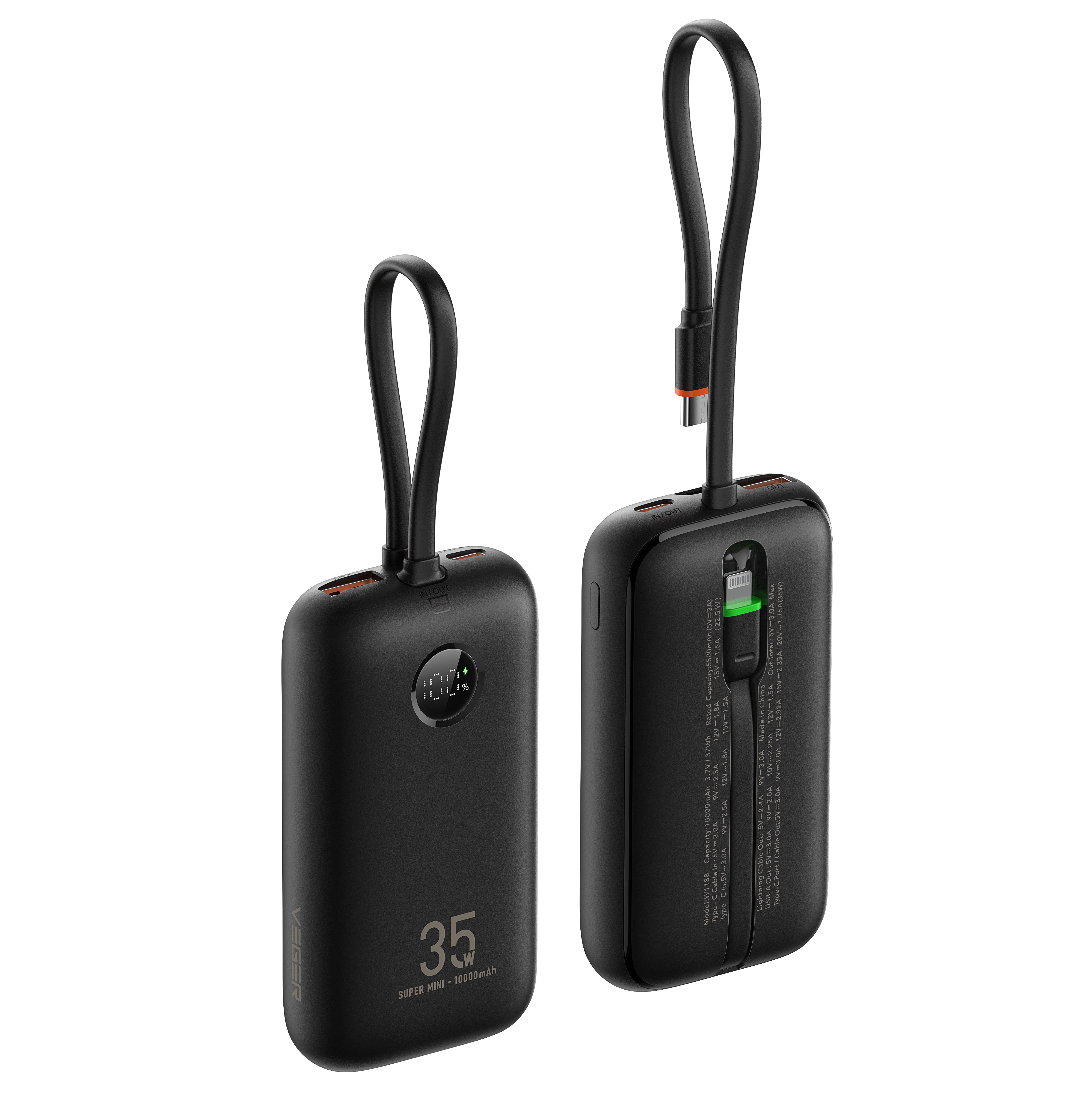 10000mAh Laptop Power Bank with LED Display PD35W Max Output