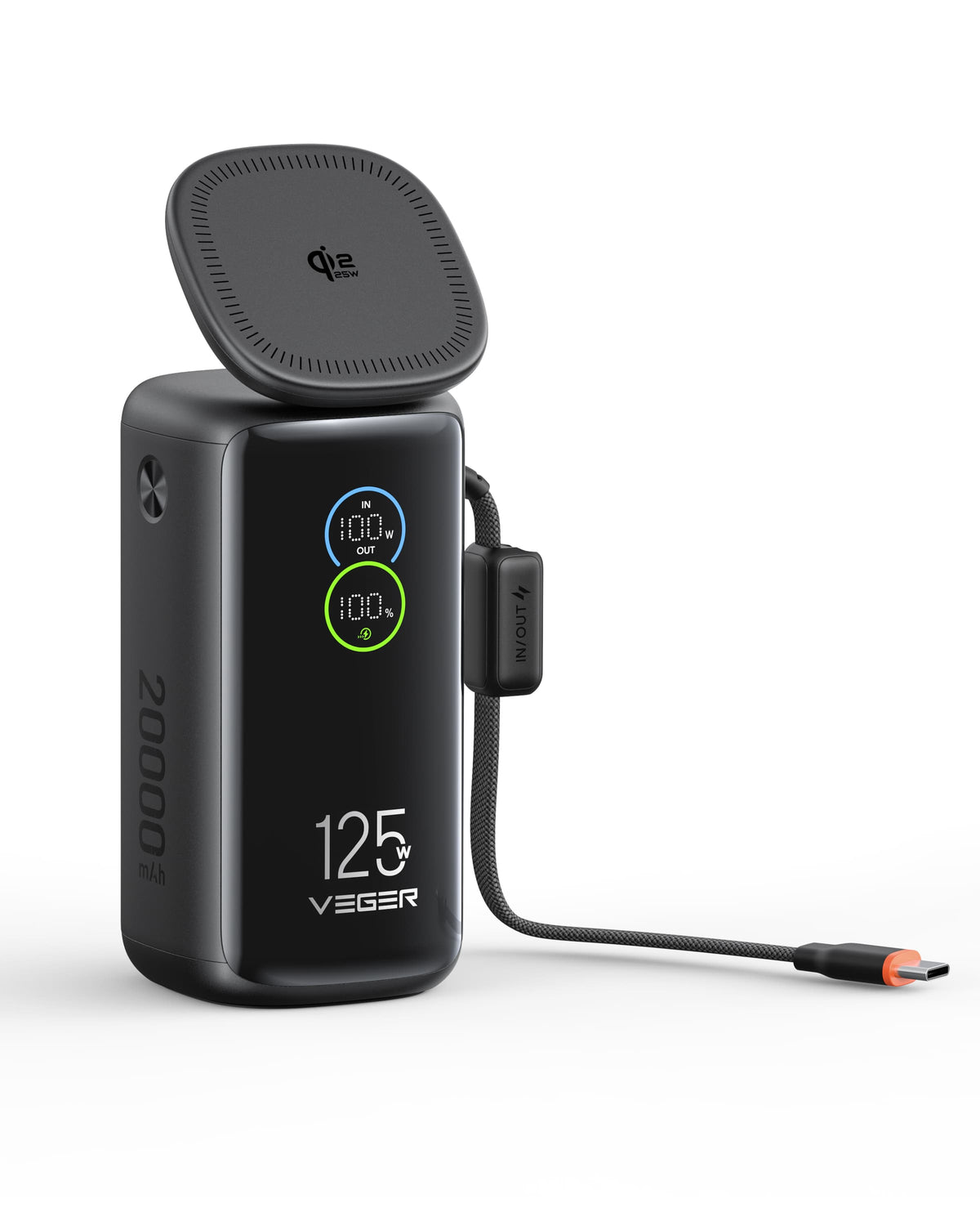 PowerCAN® 20,000mAh Magnetic Power Bank with Built-In USB-C Cable