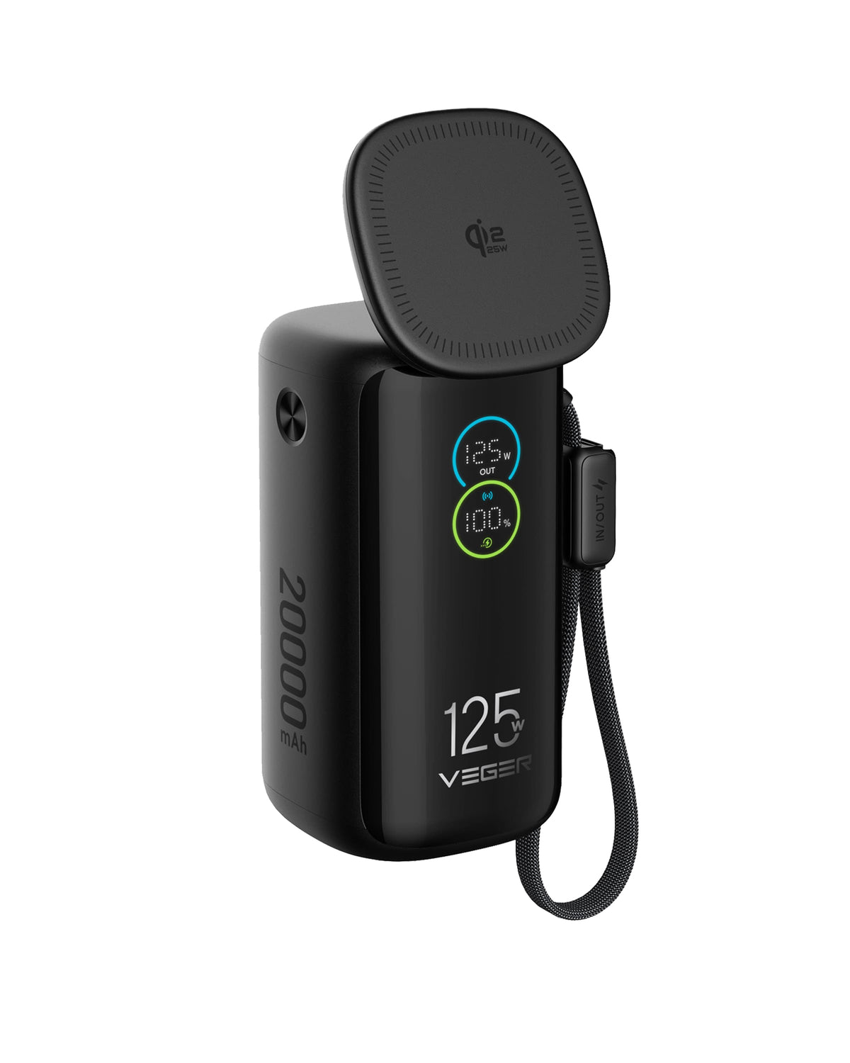 PowerCAN® 20,000mAh Magnetic Power Bank with Built-In USB-C Cable