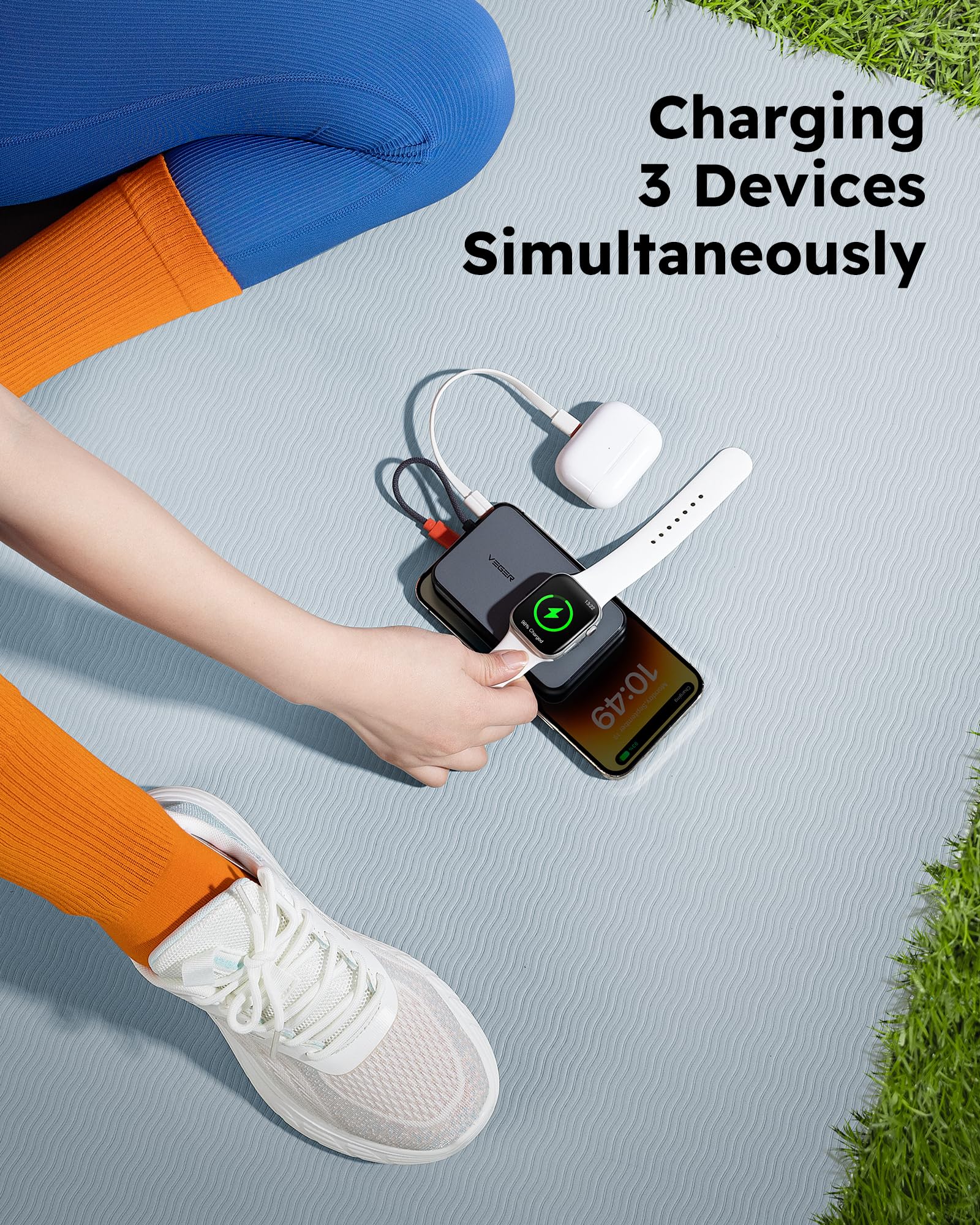 5,000mAh Portable Charger for iPhone with Built in Cable