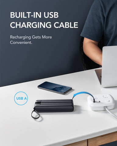 C20 20000mAh Power Bank with Built-in 4 Cables