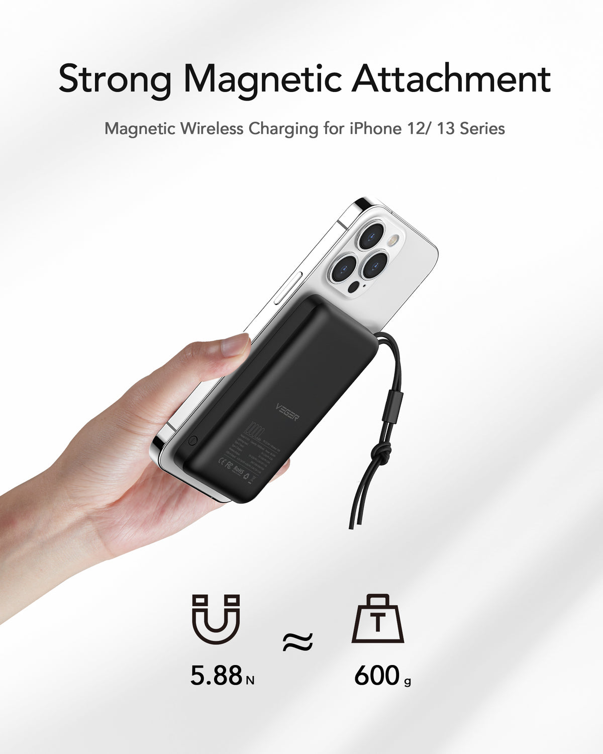 PlugOn L Built-in Connector Mini Fast Charging Power Bank -  Vegerpowerofficial